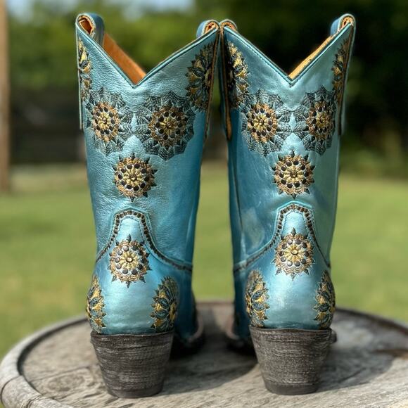 OLD GRINGO Spider Web Metallic Blue Size 10 - Picture 5 of 7